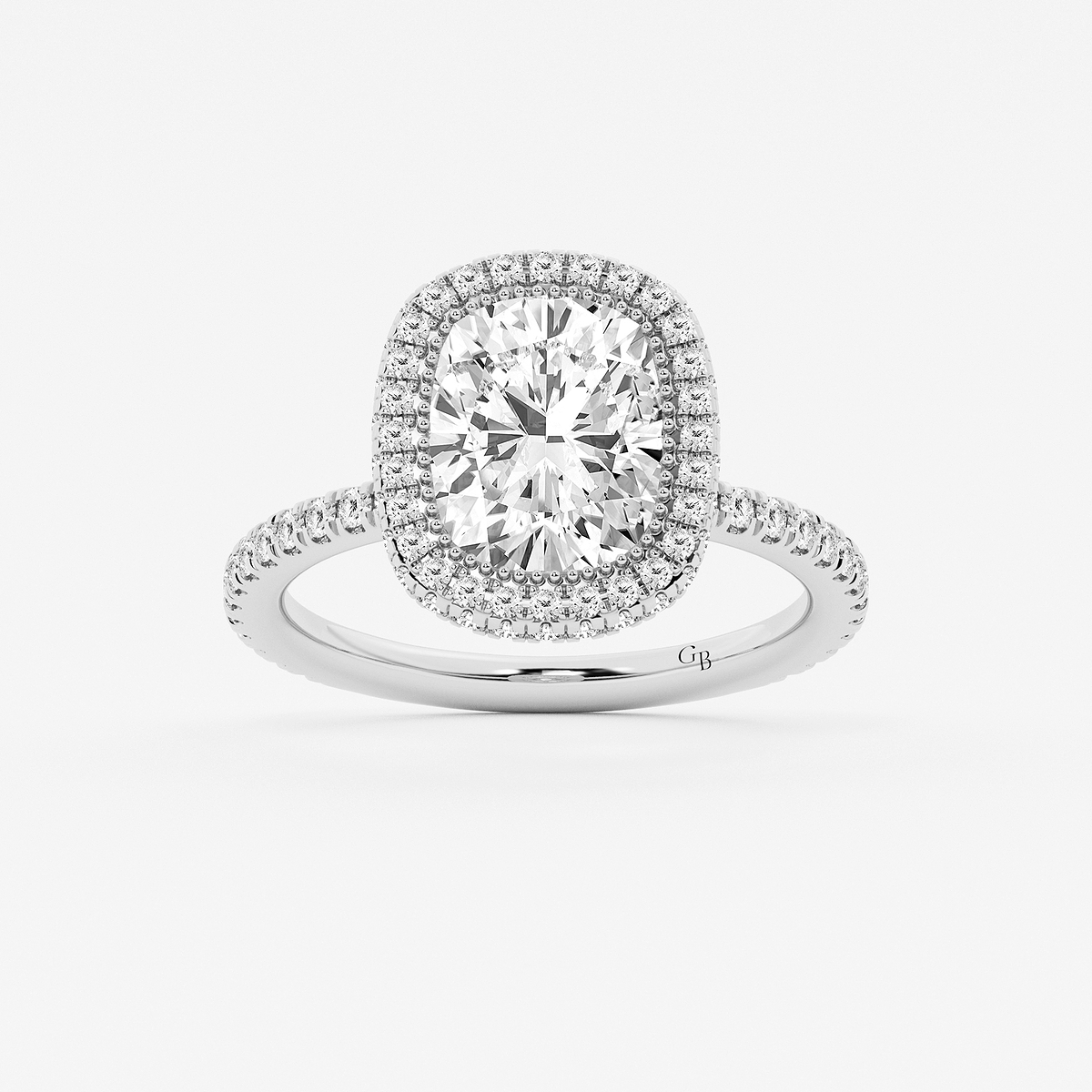 Rigel ctw Elongated Cushion Lab Grown Diamond Micro Pave Halo