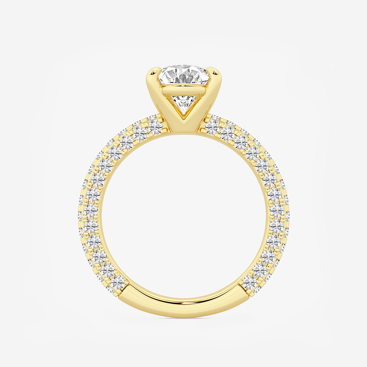 Additional Image 1 for  3 ctw Oval Lab Grown Diamond Profile Side Stone Engagement Ring