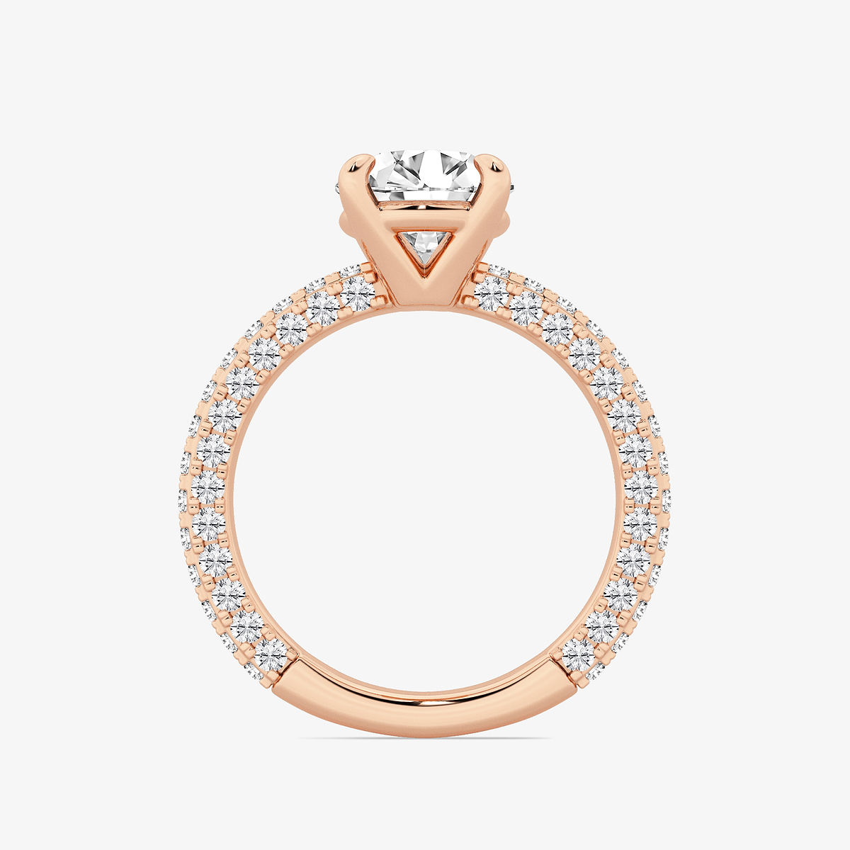 Additional Image 1 for  3 ctw Round Lab Grown Diamond Profile Side Stone Engagement Ring