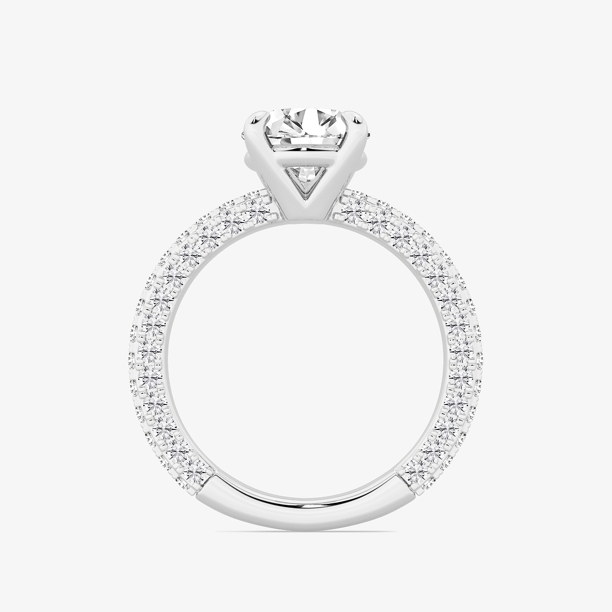 Additional Image 1 for  3 ctw Round Lab Grown Diamond Profile Side Stone Engagement Ring