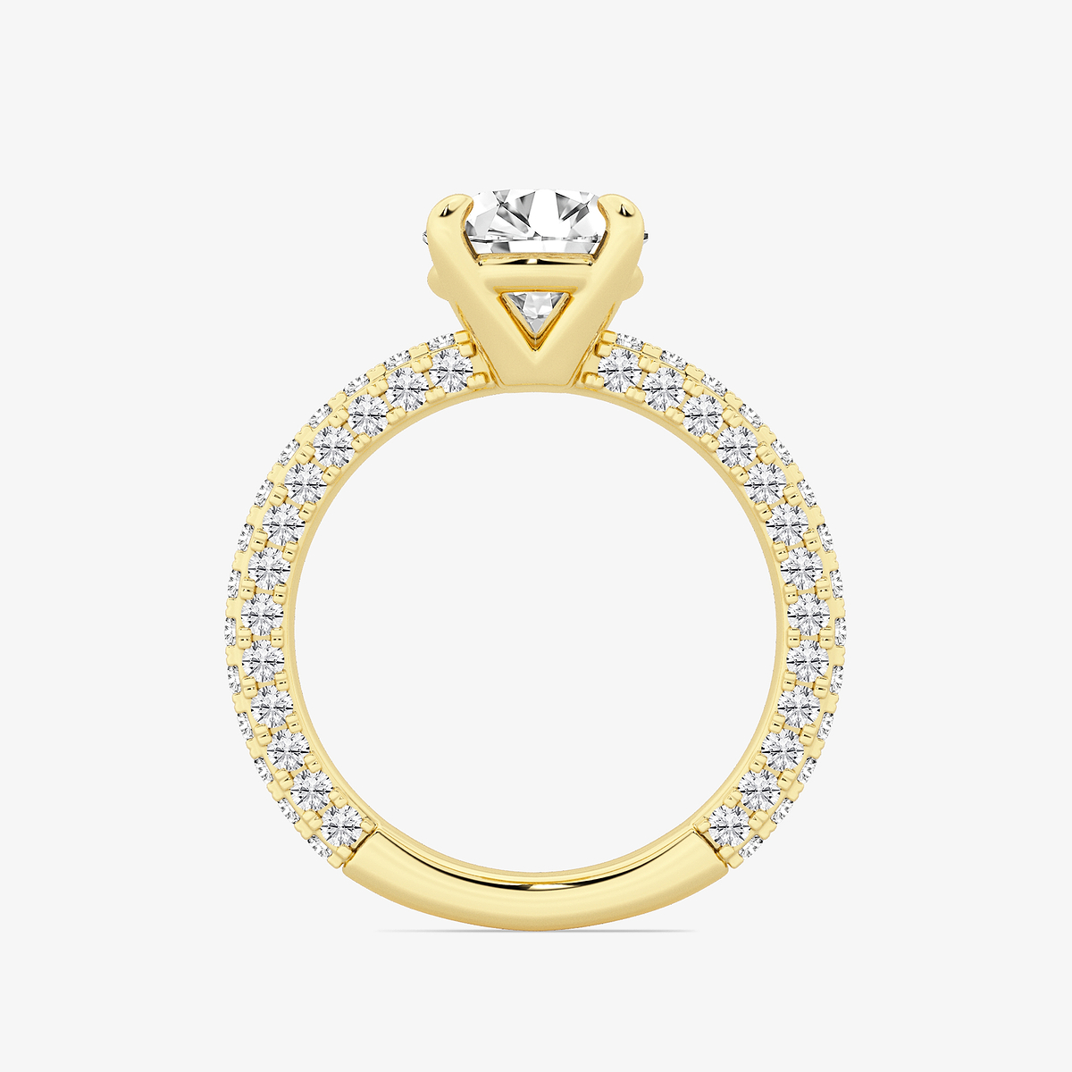 Additional Image 1 for  3 ctw Round Lab Grown Diamond Profile Side Stone Engagement Ring