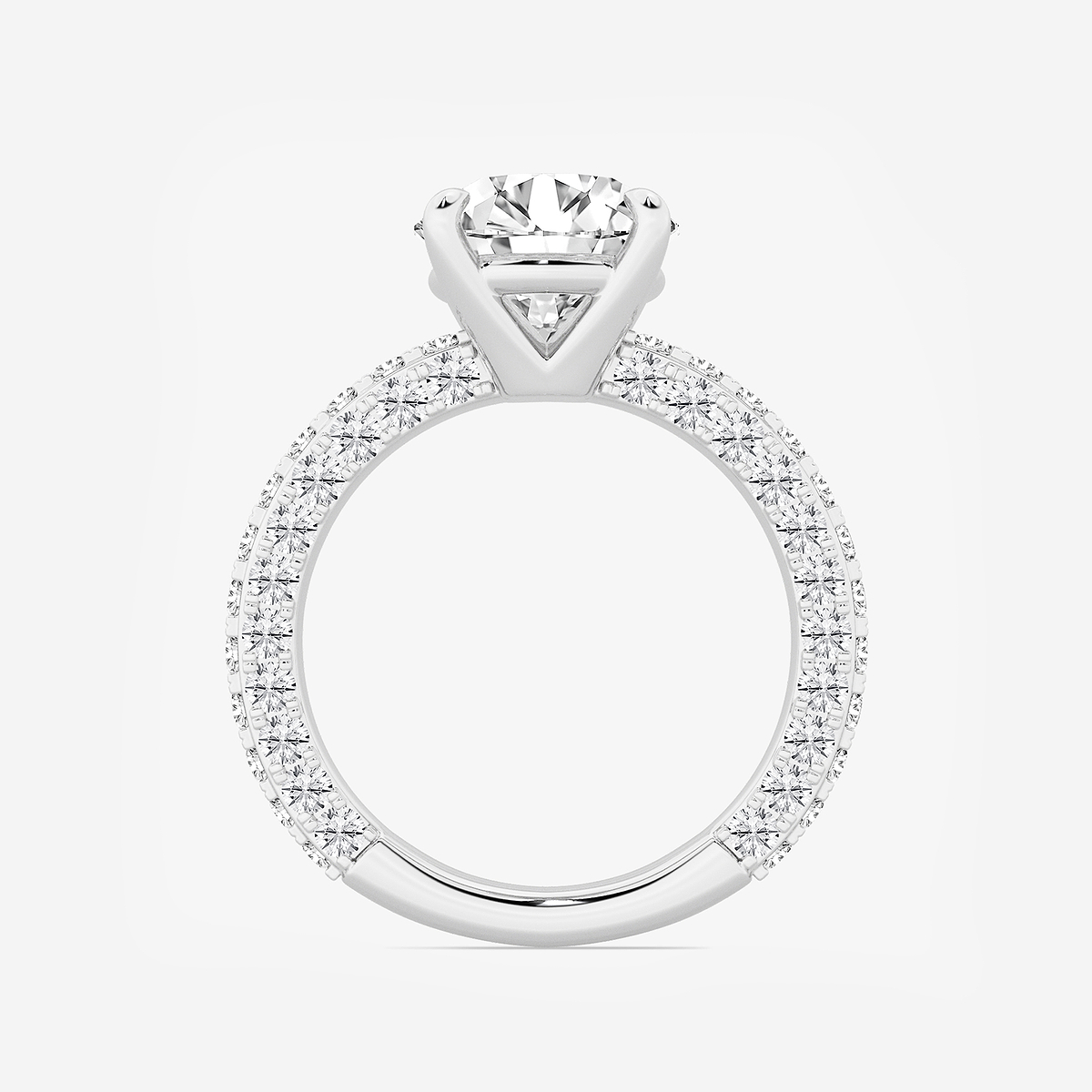 Additional Image 1 for  4 1/2 ctw Round Lab Grown Diamond Profile Side Stone Engagement Ring