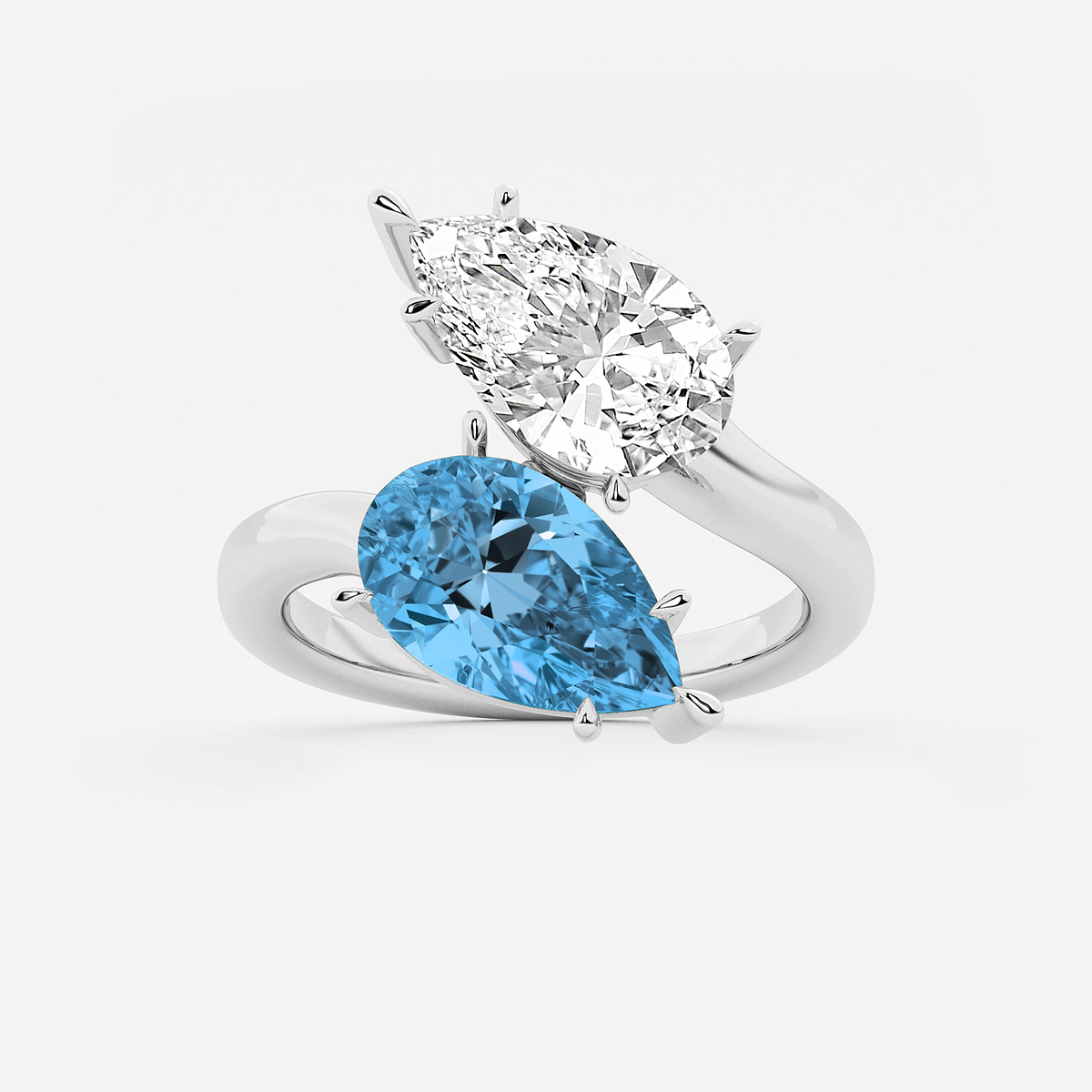 Velvet 6 ctw Fancy Blue Pear Lab Grown Diamond Bypass Two