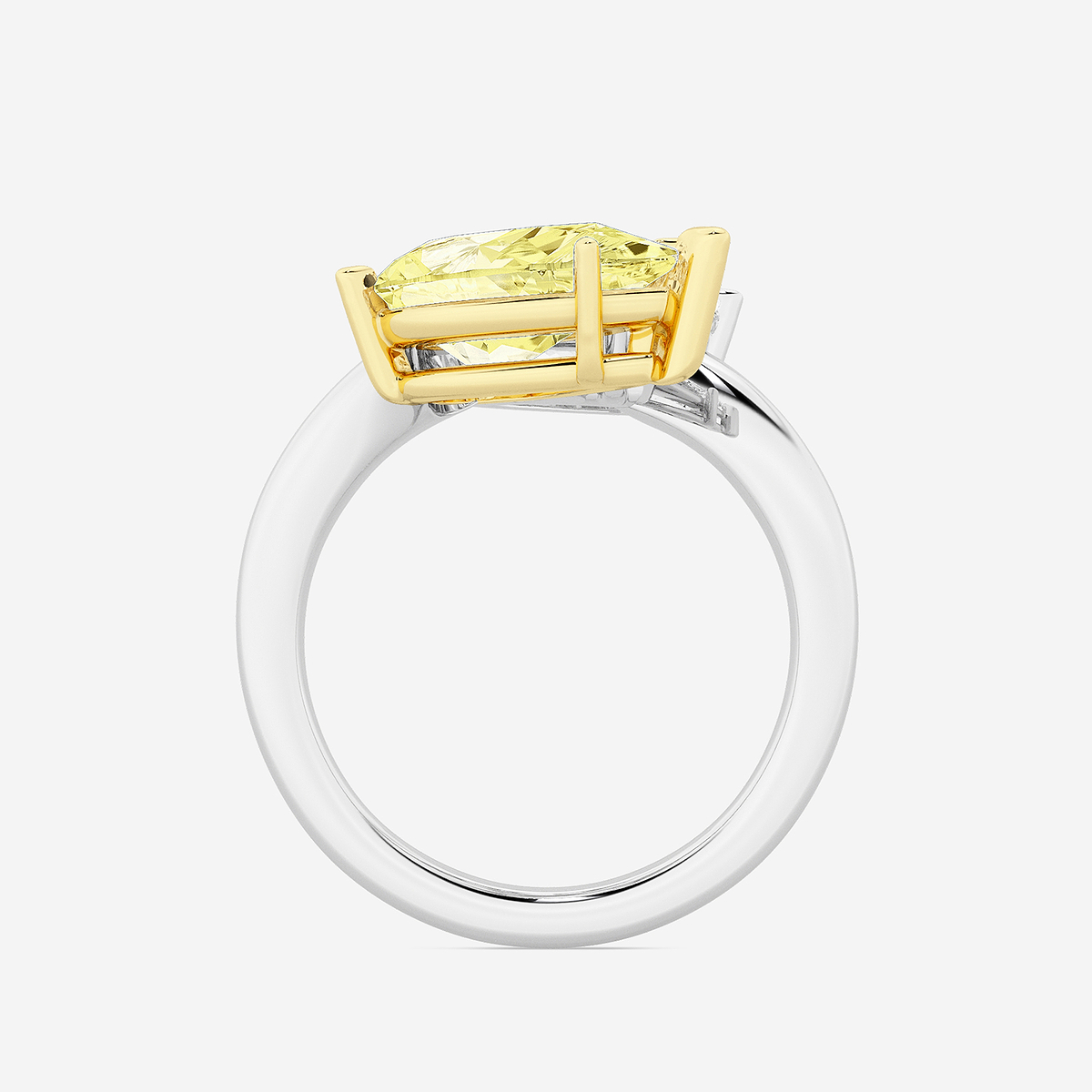 Additional Image 1 for  6 ctw Fancy Yellow Pear Lab Grown Diamond Bypass Two Stone Engagement Ring