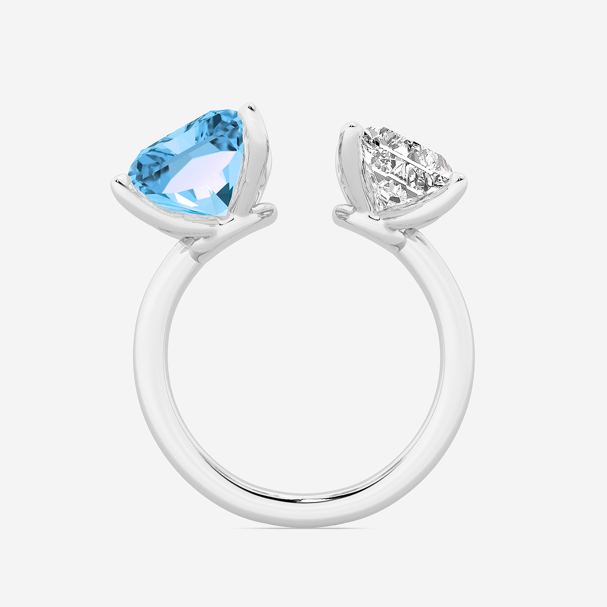 Additional Image 1 for  9 ctw Fancy Blue Radiant Lab Grown Diamond Open Two Stone Engagement Ring