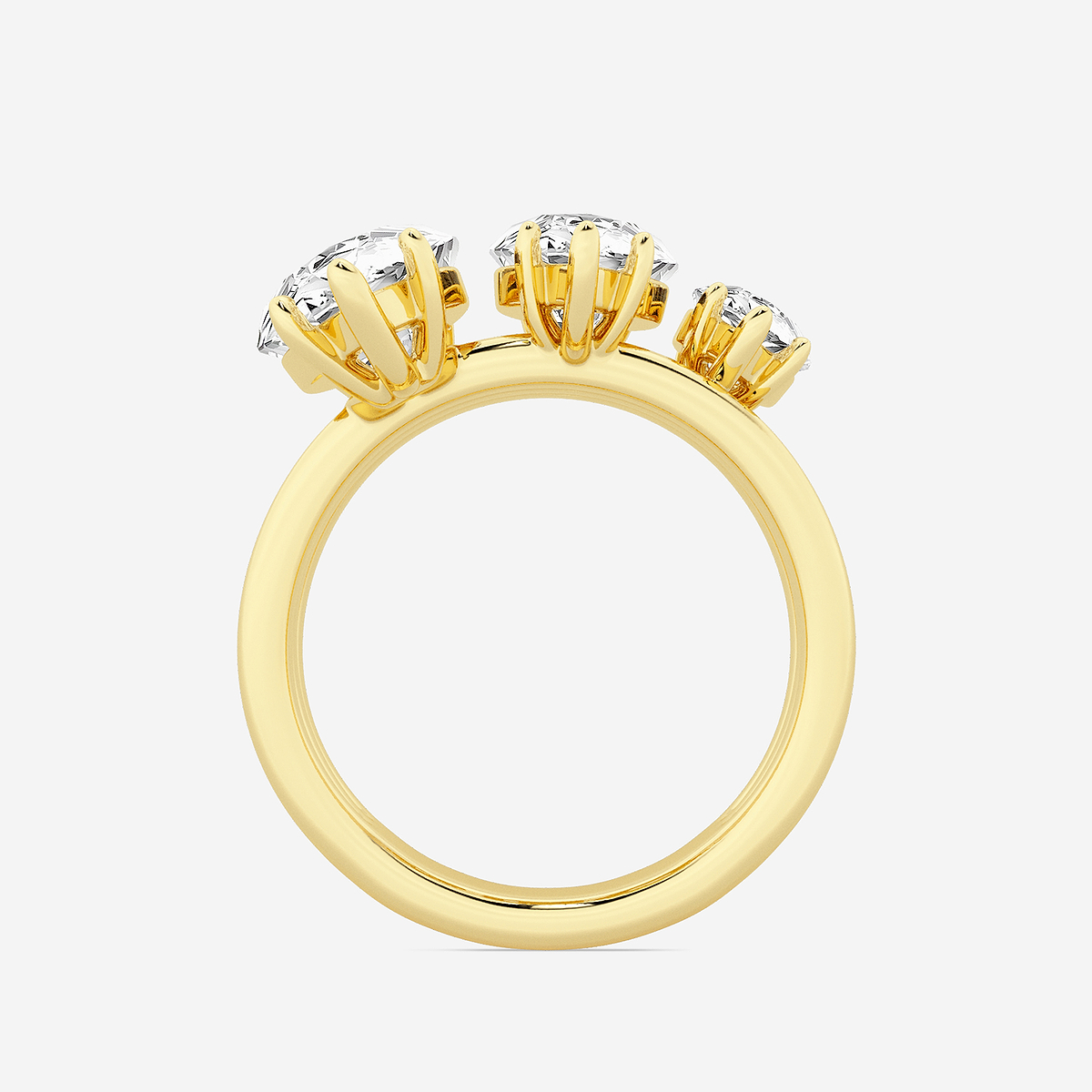 Additional Image 1 for  7 1/2 ctw Marquise Lab Grown Diamond Graduated Three Stone Ring