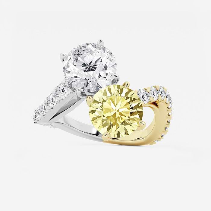 Fancy Yellow Round Bypass Fashion Ring