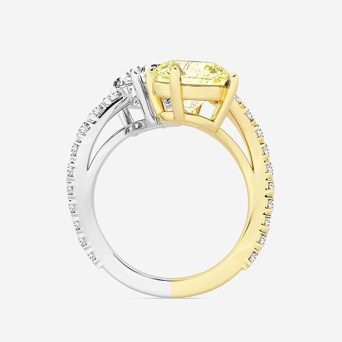 Fancy Yellow Round Bypass Fashion Ring