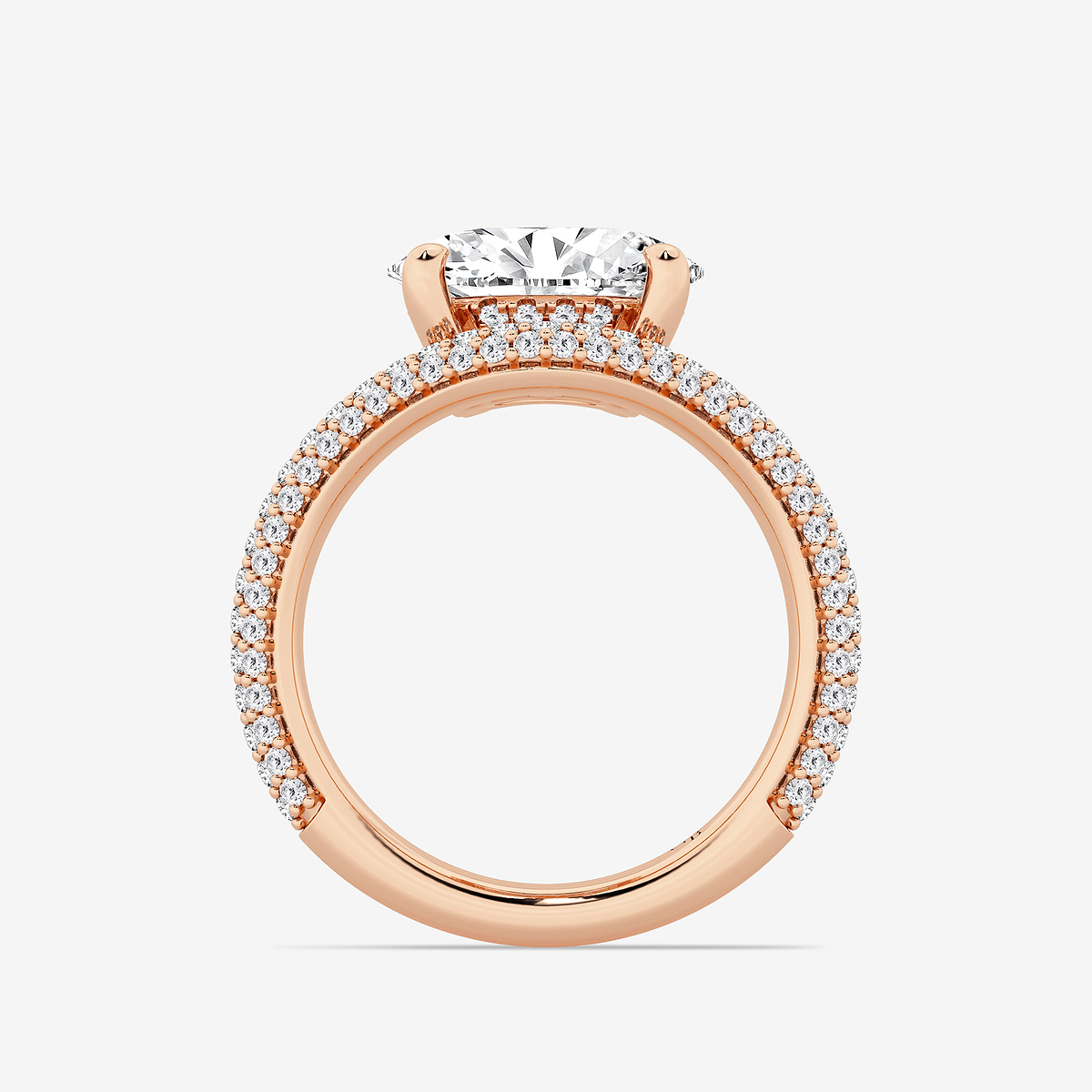 Additional Image 1 for  3 3/4 ctw Oval Lab Grown Diamond Curve Pave Ring