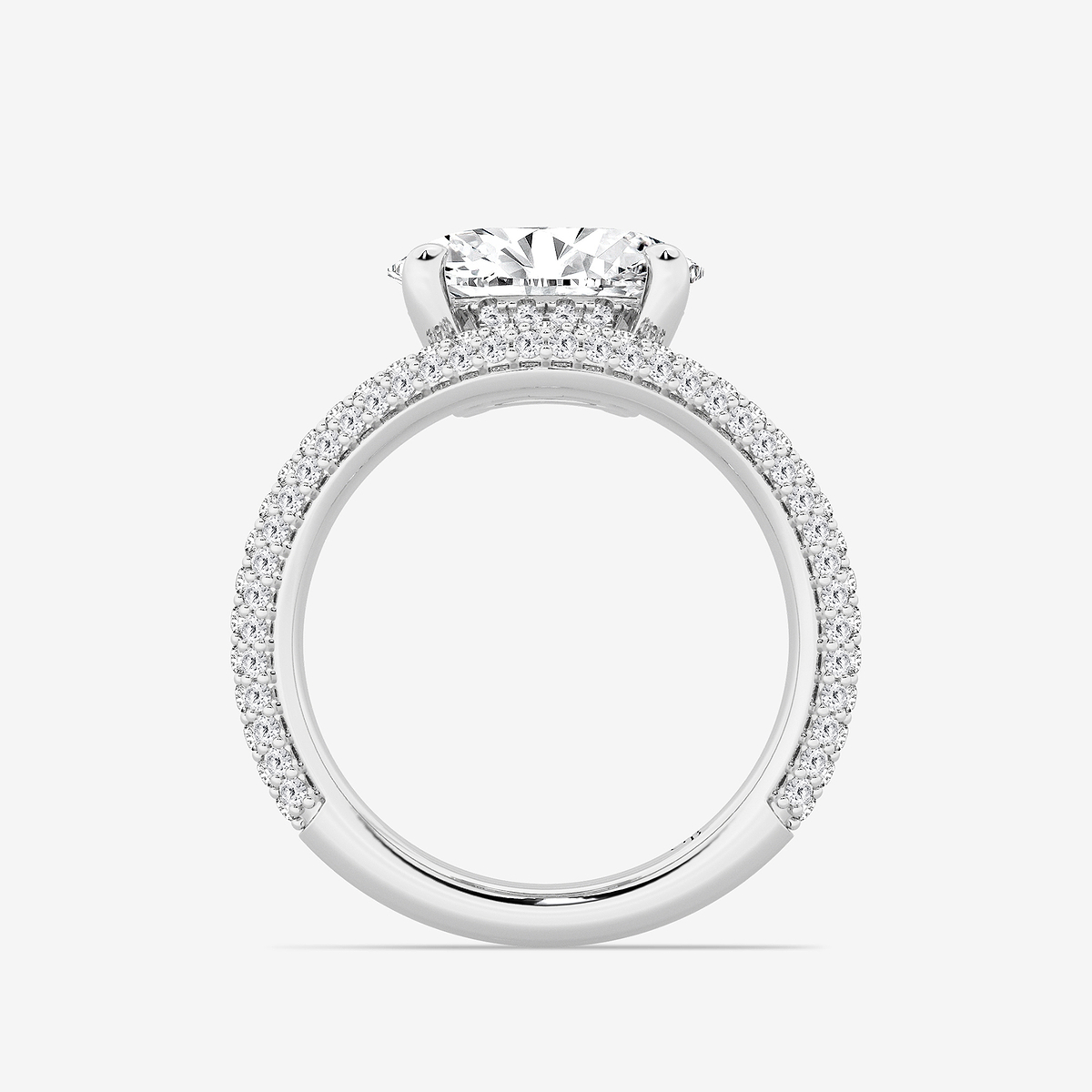 Additional Image 1 for  3 3/4 ctw Oval Lab Grown Diamond Curve Pave Ring