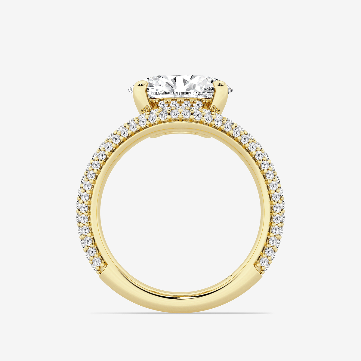 Additional Image 1 for  3 3/4 ctw Oval Lab Grown Diamond Curve Pave Ring