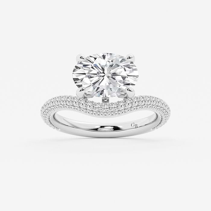 Oval Curve Pave Fashion Ring