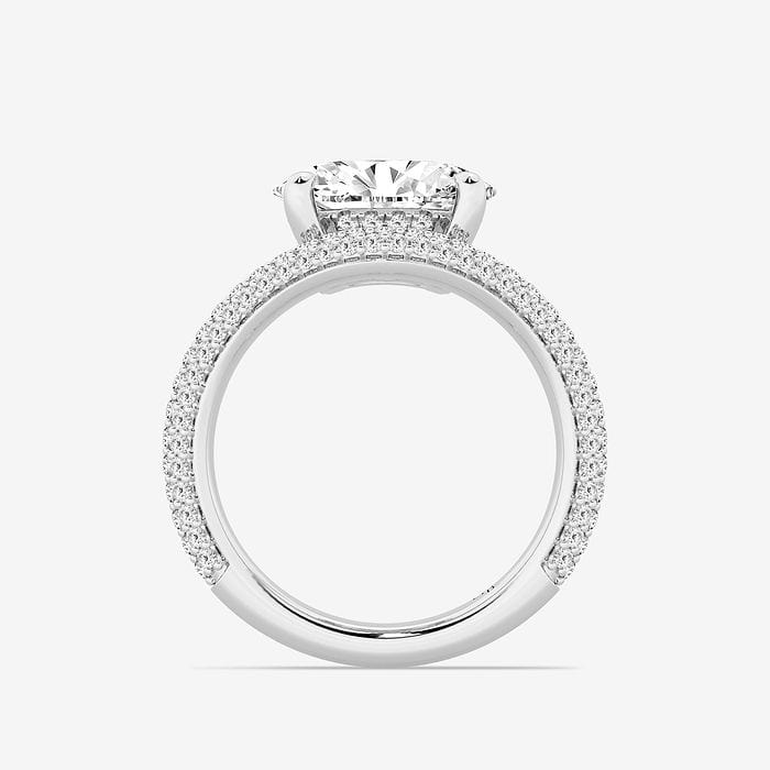 Oval Curve Pave Fashion Ring