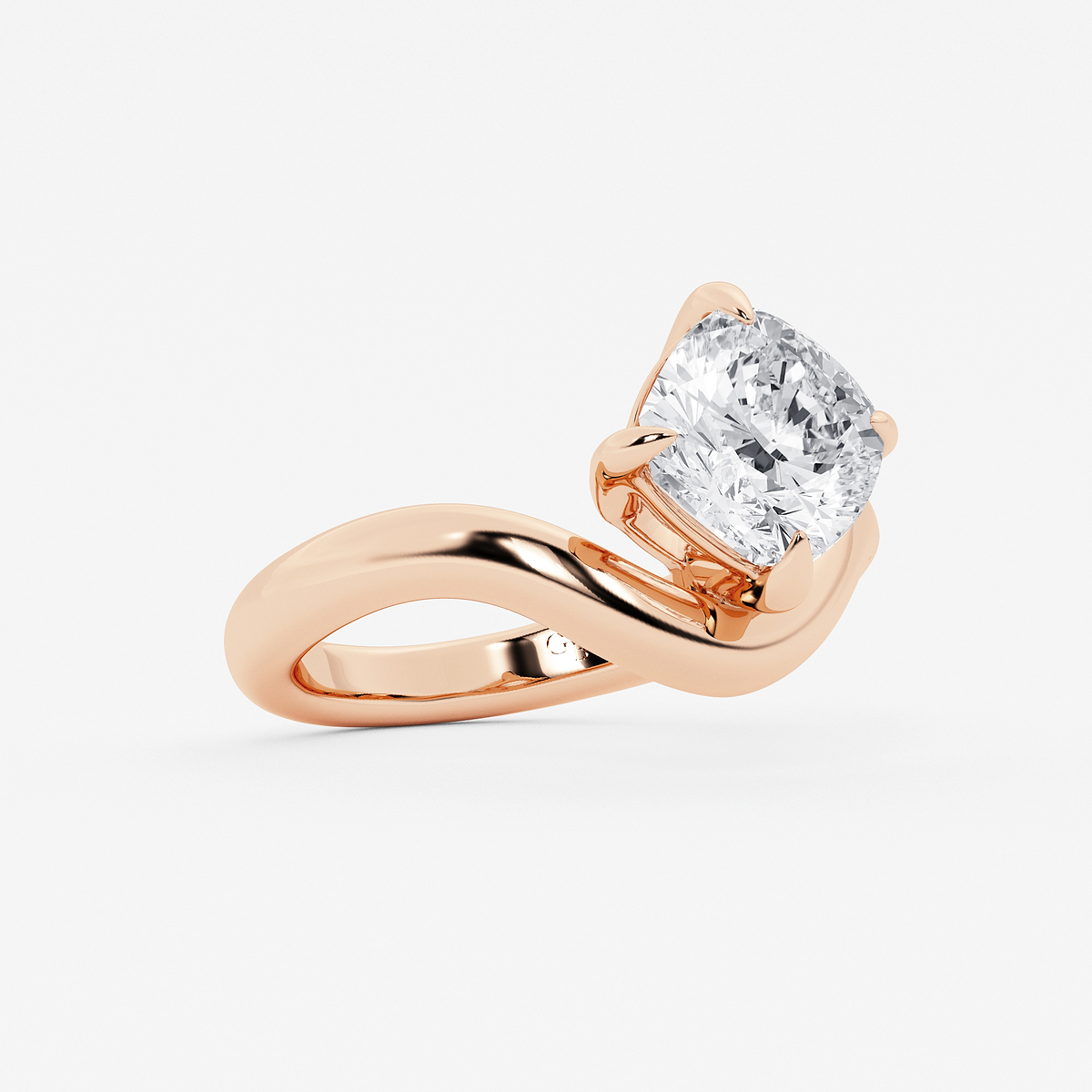 Additional Image 1 for  3 ctw Cushion Lab Grown Diamond Curve Ring