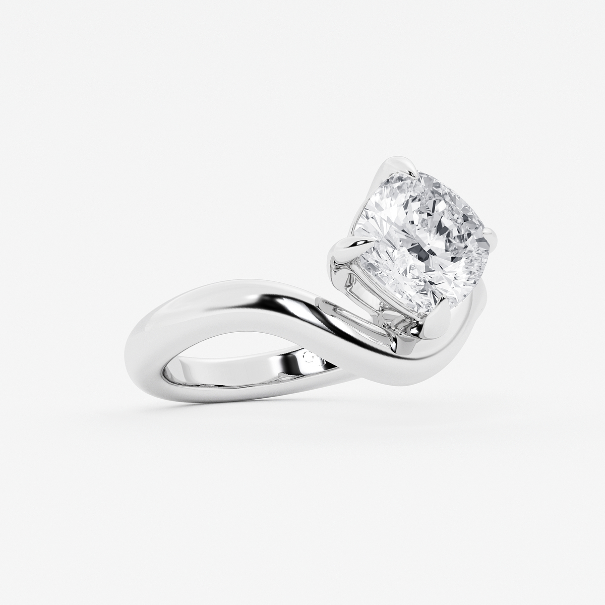 Additional Image 1 for  3 ctw Cushion Lab Grown Diamond Curve Ring