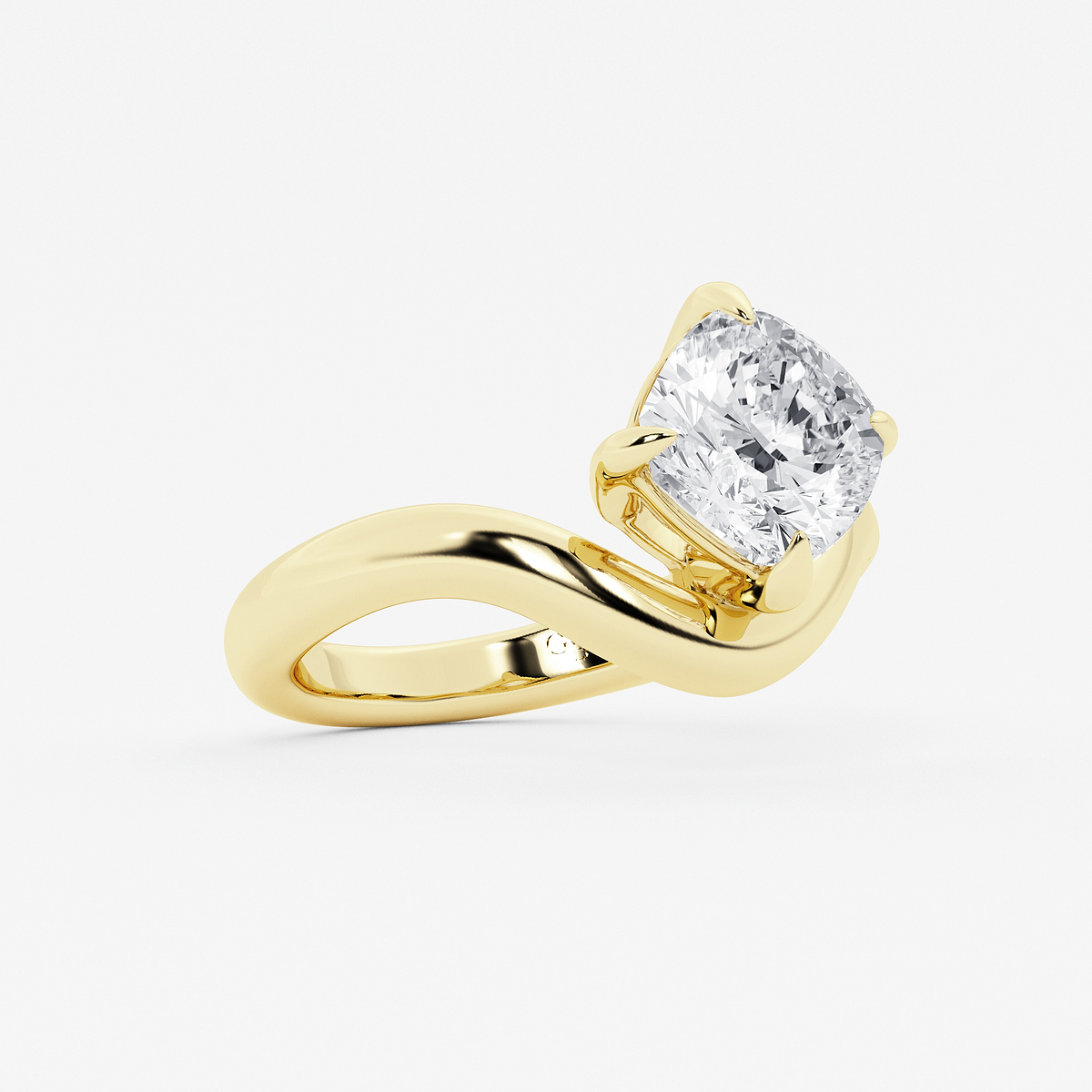 Additional Image 1 for  3 ctw Cushion Lab Grown Diamond Curve Ring
