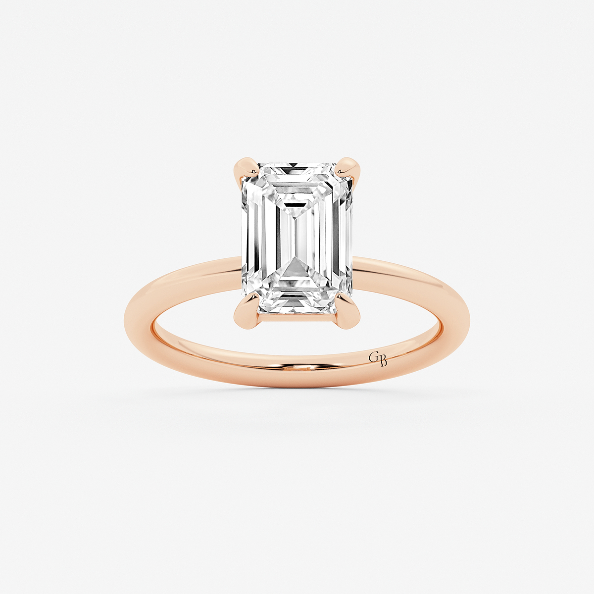 3 ctw Emerald Lab Grown Diamond Solitaire Engagement Ring