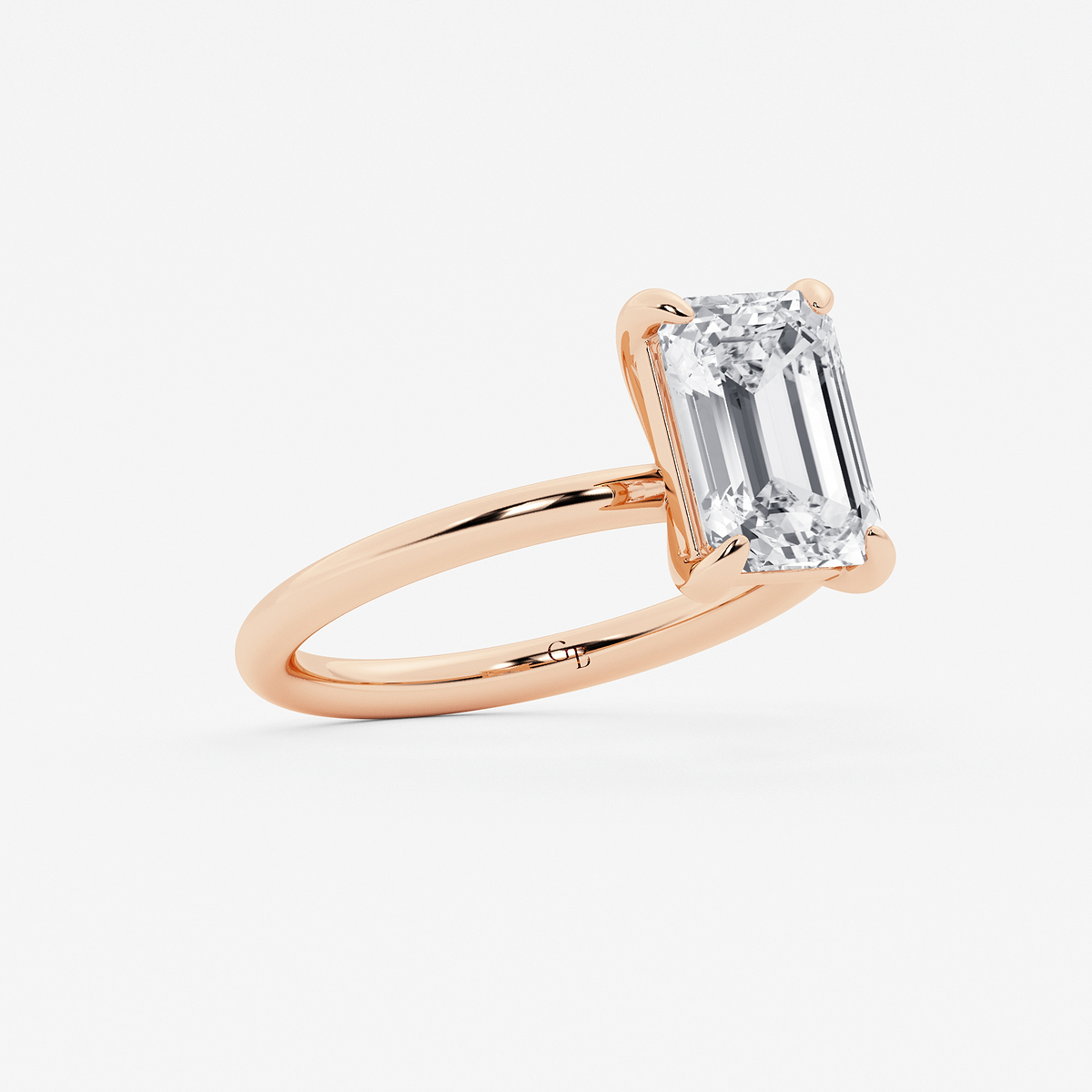 Additional Image 1 for  3 ctw Emerald Lab Grown Diamond Solitaire Engagement Ring