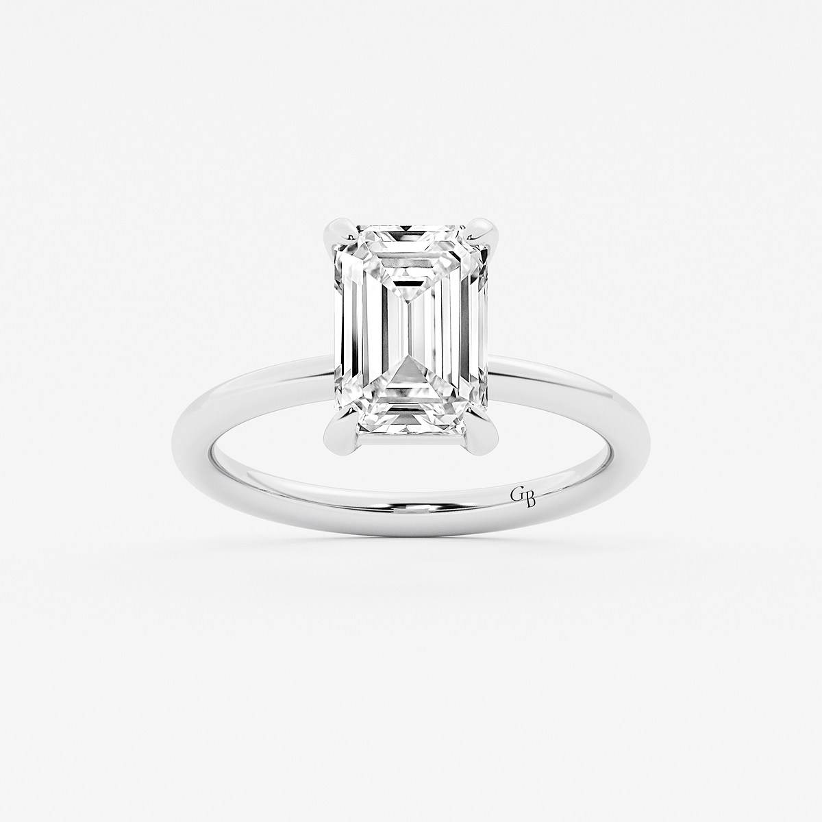 3 ctw Emerald Lab Grown Diamond Solitaire Engagement Ring