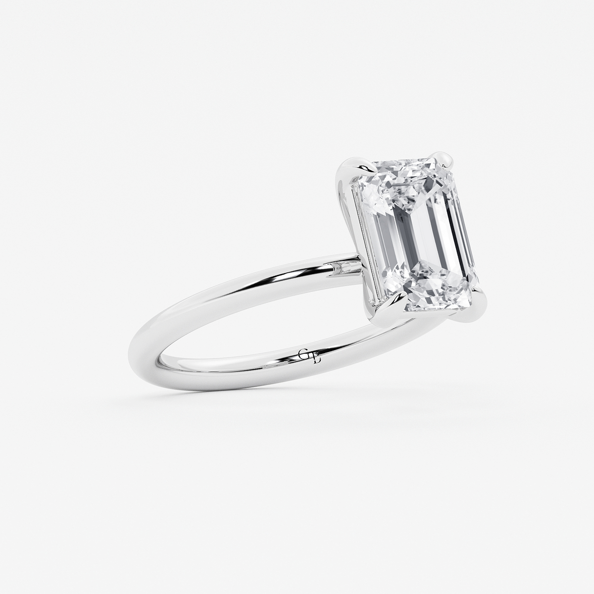 Additional Image 1 for  3 ctw Emerald Lab Grown Diamond Solitaire Engagement Ring