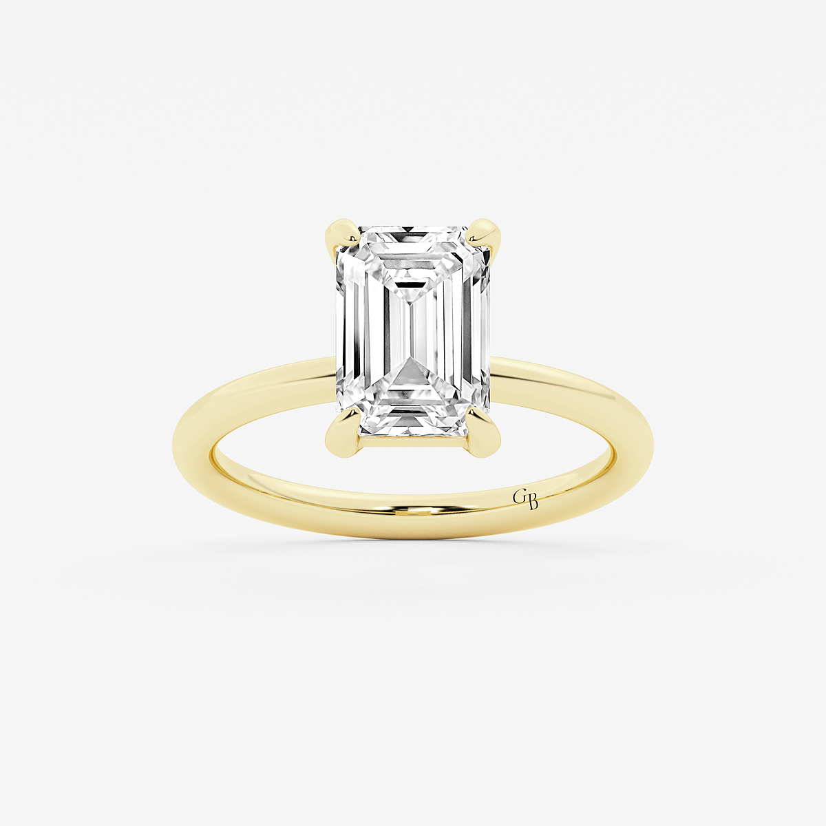3 ctw Emerald Lab Grown Diamond Solitaire Engagement Ring