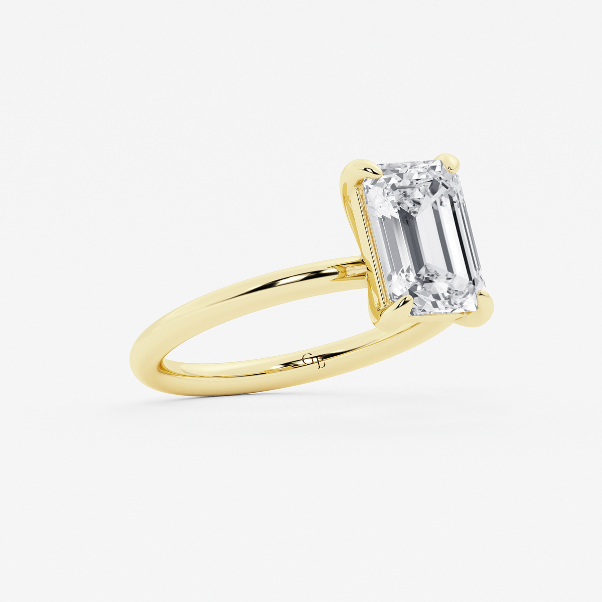 Additional Image 1 for  3 ctw Emerald Lab Grown Diamond Solitaire Engagement Ring