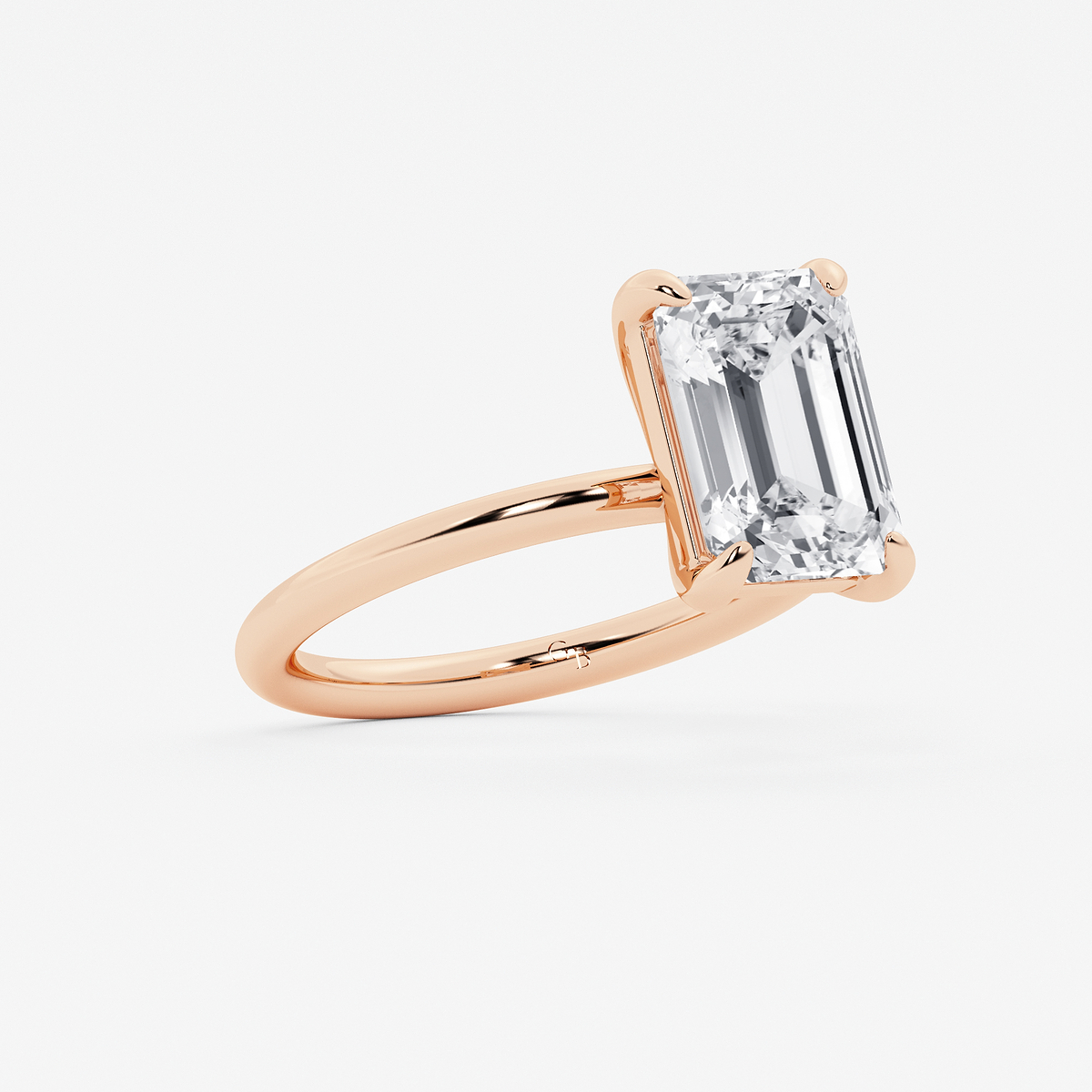 Additional Image 1 for  5 ctw Emerald Lab Grown Diamond Solitaire Engagement Ring
