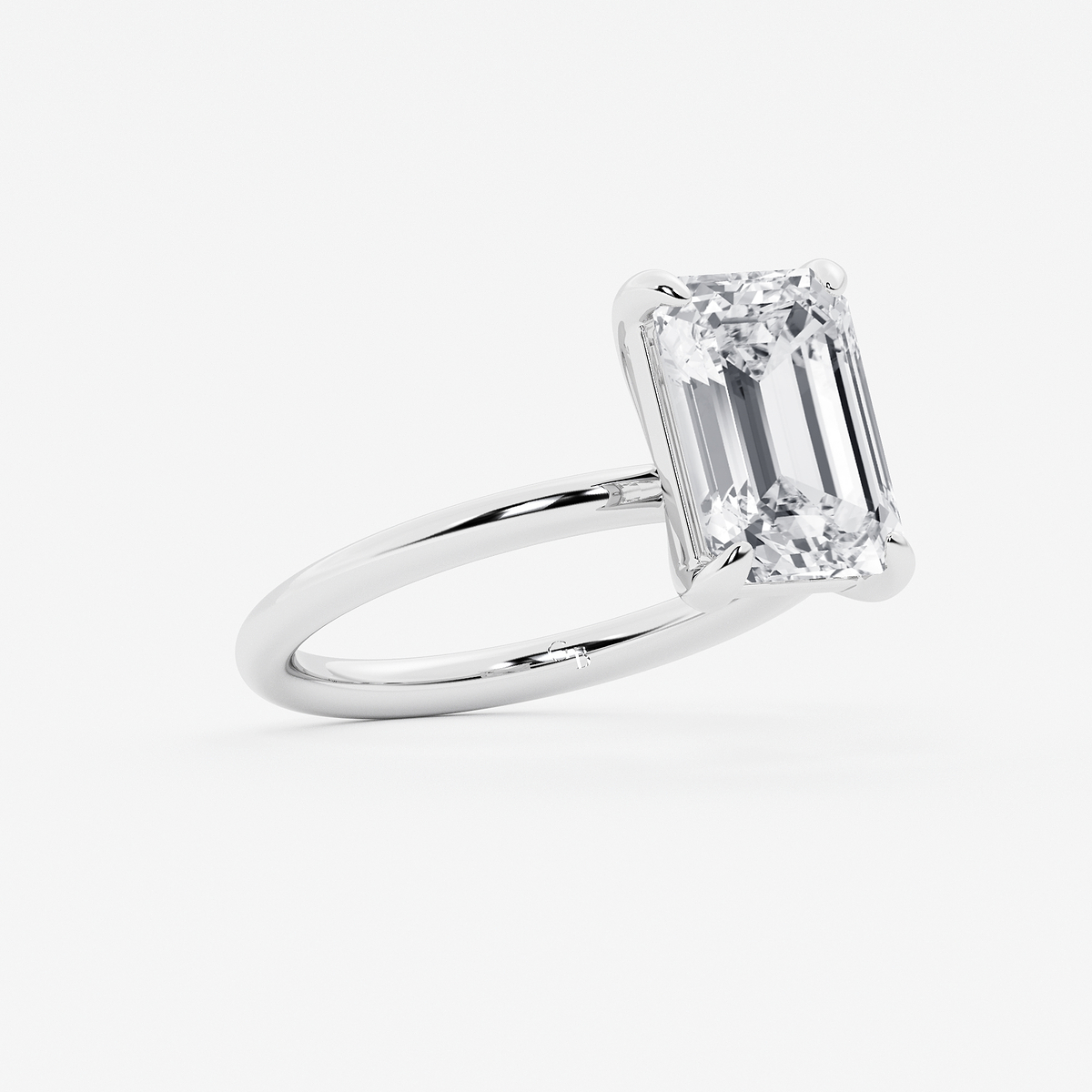 Additional Image 1 for  5 ctw Emerald Lab Grown Diamond Solitaire Engagement Ring