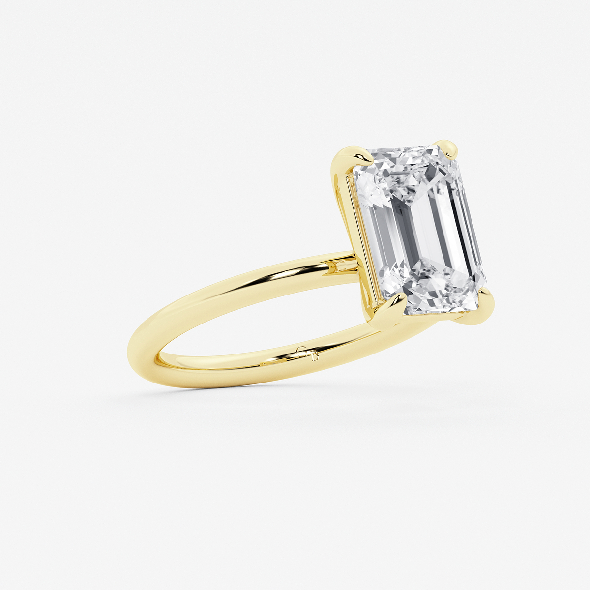 Additional Image 1 for  5 ctw Emerald Lab Grown Diamond Solitaire Engagement Ring