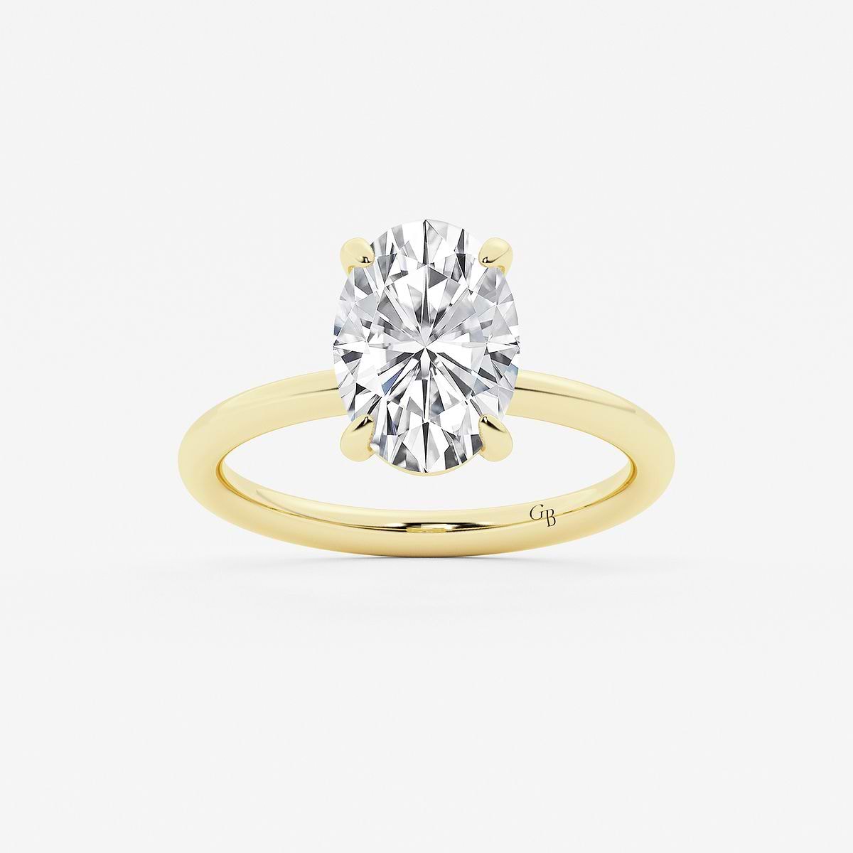 Aether 3 ctw Oval Carbon Capture Lab Grown Diamond Solitaire Engagement Ring 14K Yellow Gold, E, VS1