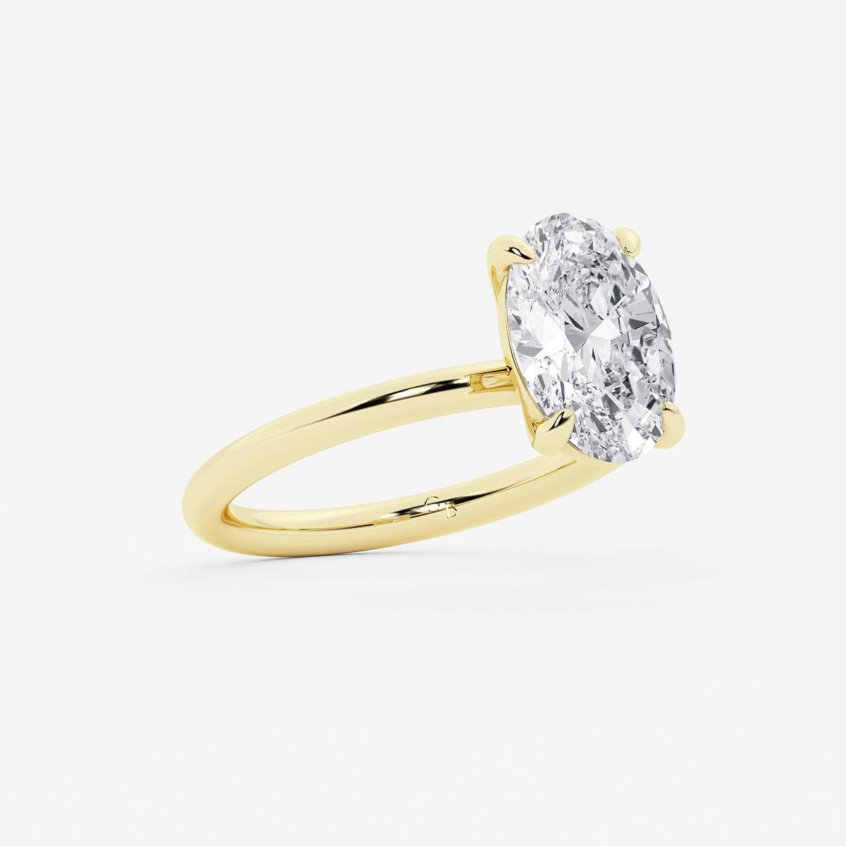 Aether 3 ctw Oval Carbon Capture Lab Grown Diamond Solitaire Engagement Ring 14K Yellow Gold, E, VS1