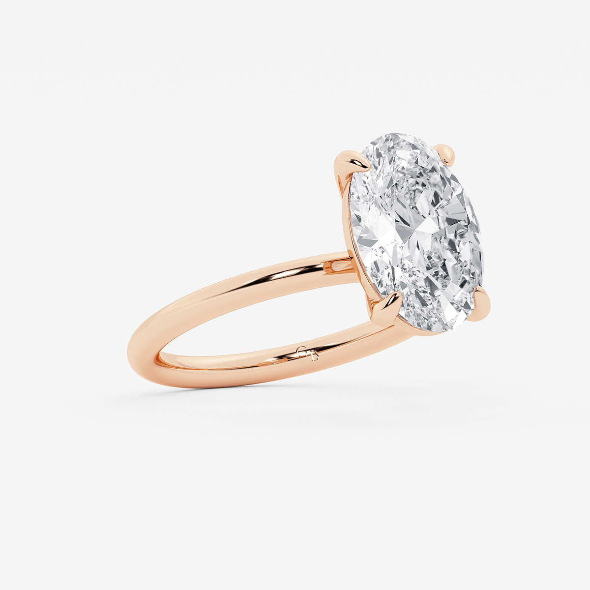 Additional Image 1 for  5 ctw Oval Lab Grown Diamond Solitaire Engagement Ring