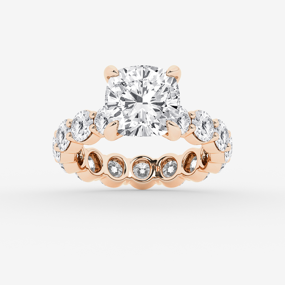 7 3/4 ctw Cushion Lab Grown Diamond Solitaire Eternity Engagement Ring