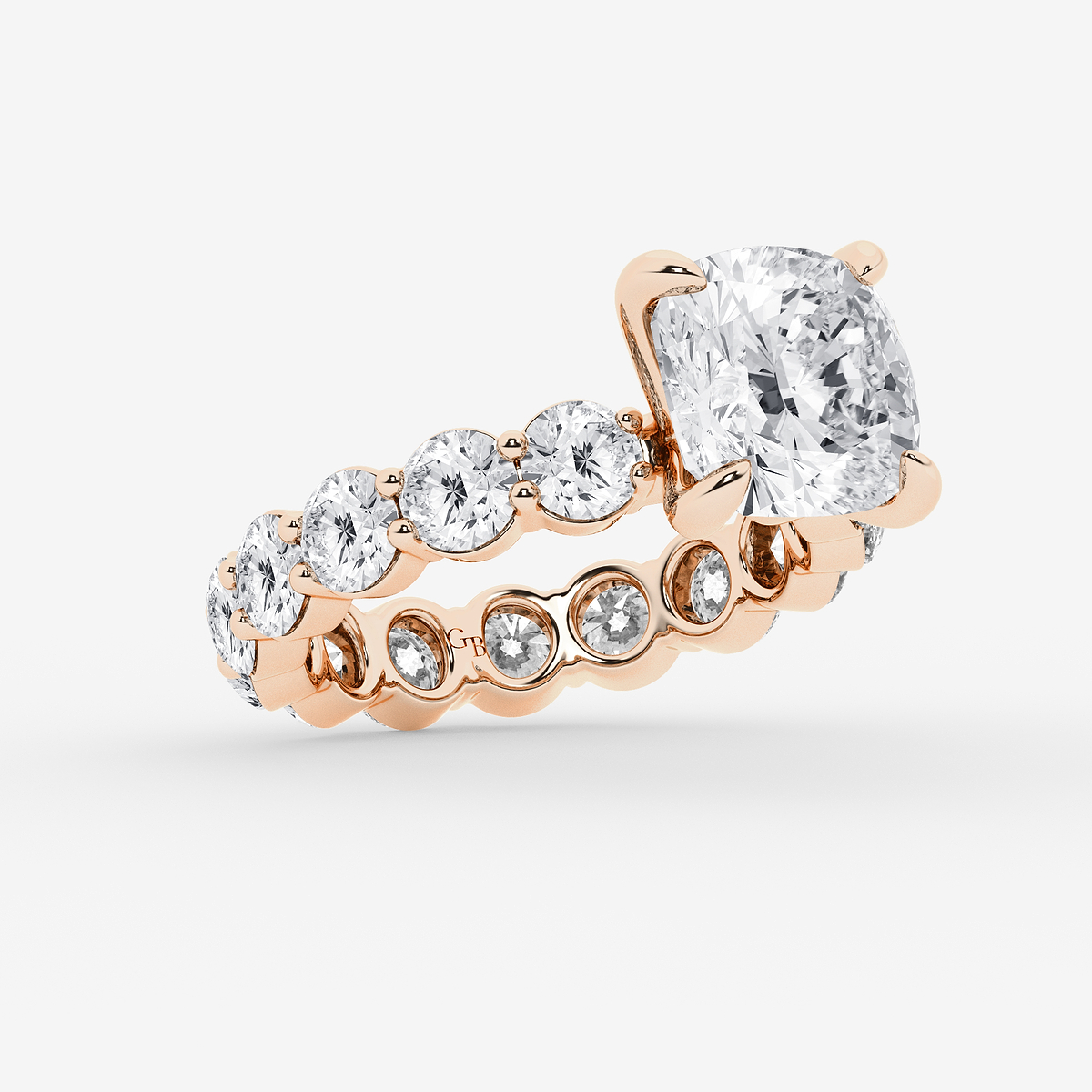 Additional Image 1 for  7 3/4 ctw Cushion Lab Grown Diamond Solitaire Eternity Engagement Ring