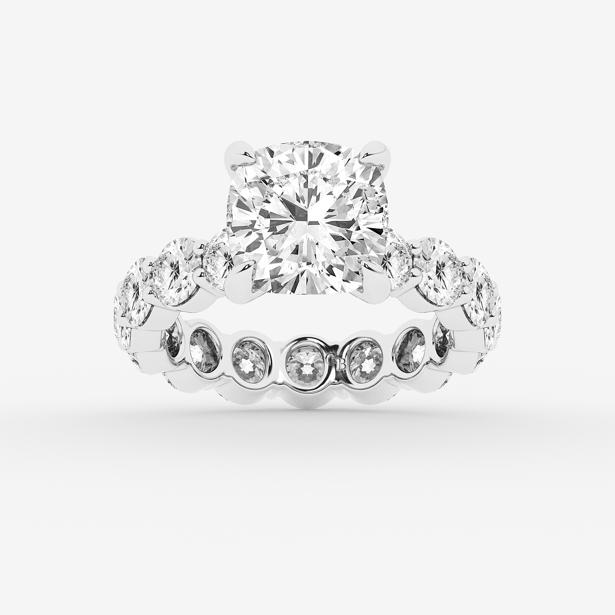 6 3/4 ctw Cushion Lab Grown Diamond Solitaire Eternity Engagement Ring