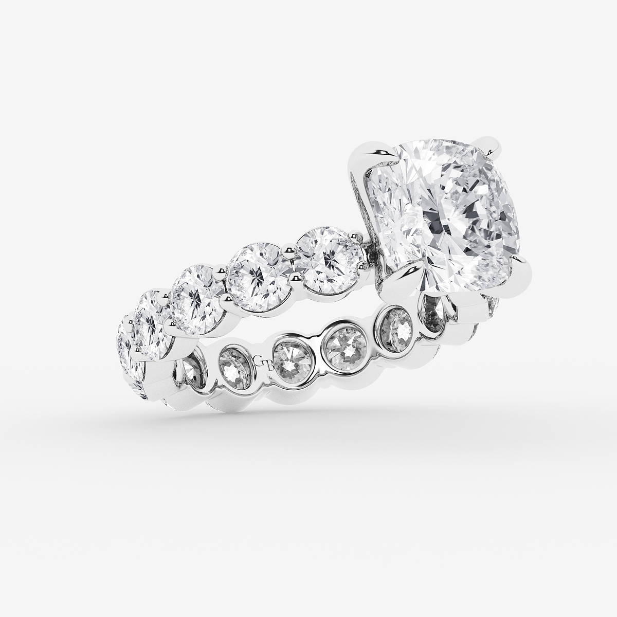 Additional Image 1 for  6 3/4 ctw Cushion Lab Grown Diamond Solitaire Eternity Engagement Ring