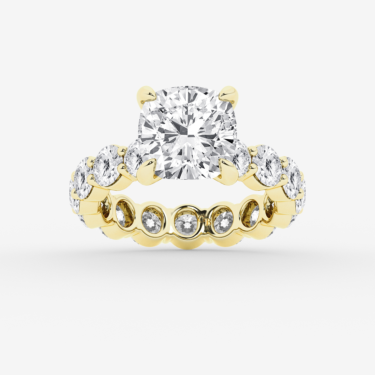 7 3/4 ctw Cushion Lab Grown Diamond Solitaire Eternity Engagement Ring