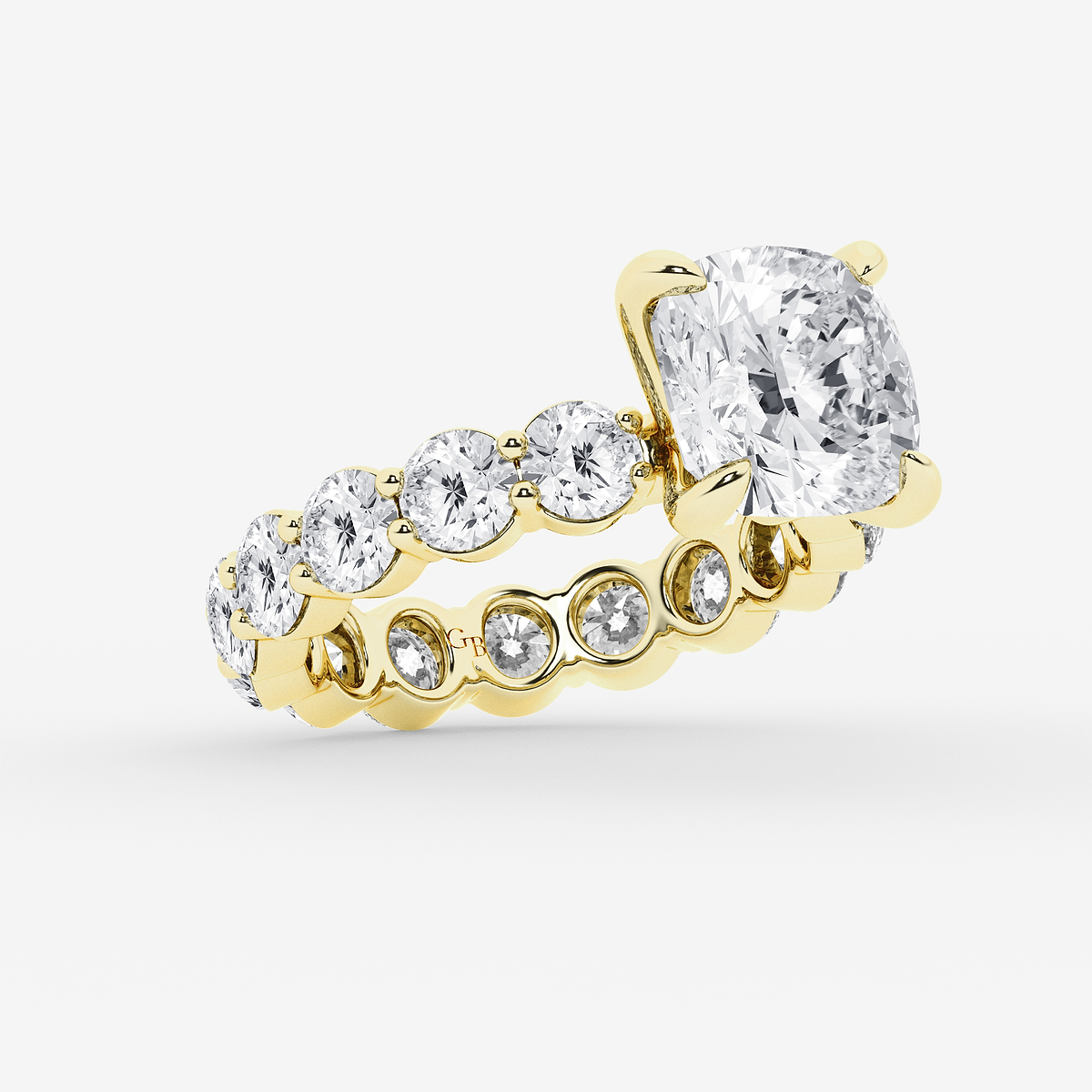 Additional Image 1 for  7 3/4 ctw Cushion Lab Grown Diamond Solitaire Eternity Engagement Ring