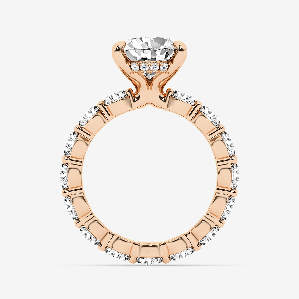 Additional Image 1 for  7 7/8 ctw Pear Lab Grown Diamond Hidden Halo Eternity Engagement Ring