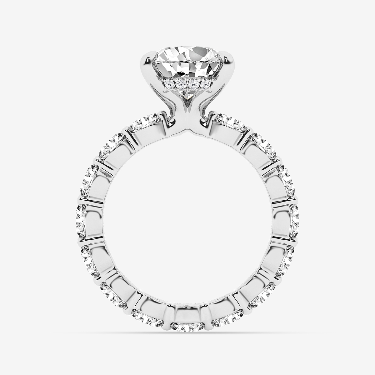Additional Image 1 for  8 7/8 ctw Pear Lab Grown Diamond Hidden Halo Eternity Engagement Ring
