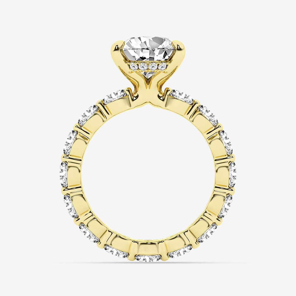 Additional Image 1 for  6 7/8 ctw Pear Lab Grown Diamond Hidden Halo Eternity Engagement Ring