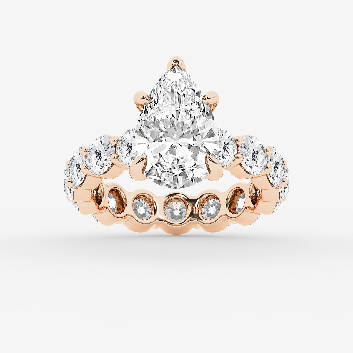 8 3/4 ctw Pear Lab Grown Diamond Solitaire Eternity Engagement Ring