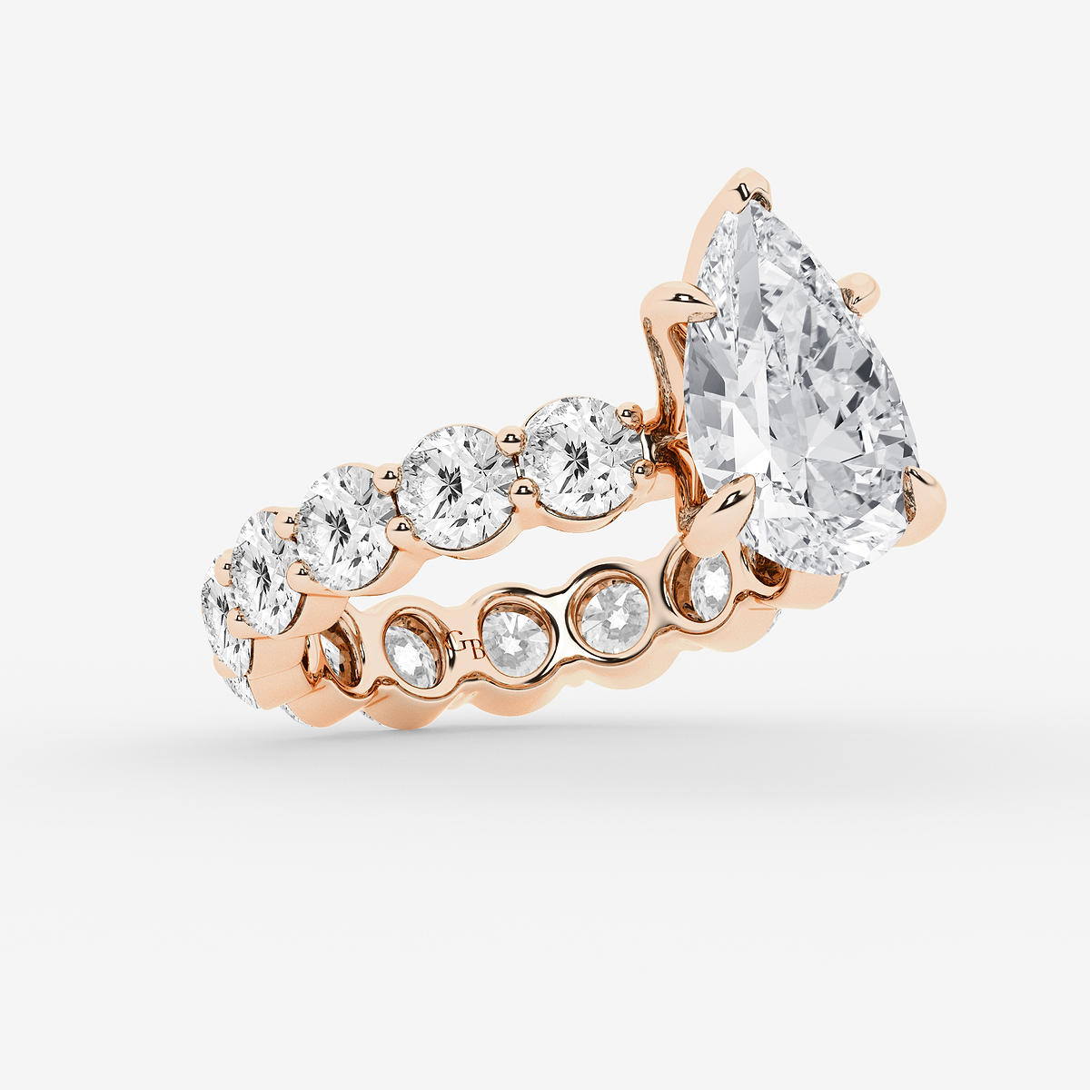 Additional Image 1 for  8 3/4 ctw Pear Lab Grown Diamond Solitaire Eternity Engagement Ring