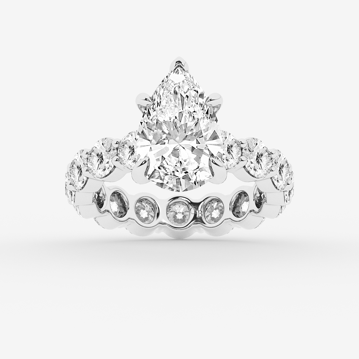 7 3/4 ctw Pear Lab Grown Diamond Solitaire Eternity Engagement Ring