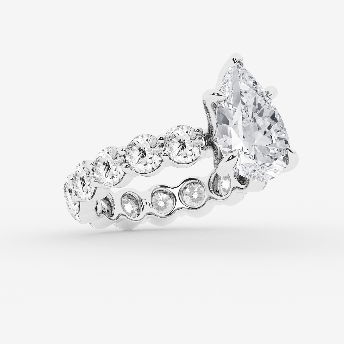 Additional Image 1 for  7 3/4 ctw Pear Lab Grown Diamond Solitaire Eternity Engagement Ring