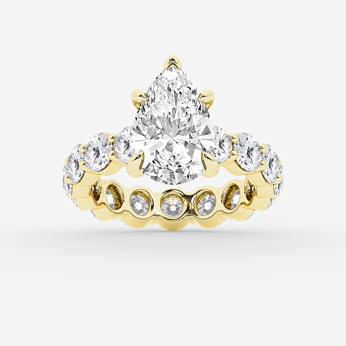 6 3/4 ctw Pear Lab Grown Diamond Solitaire Eternity Engagement Ring