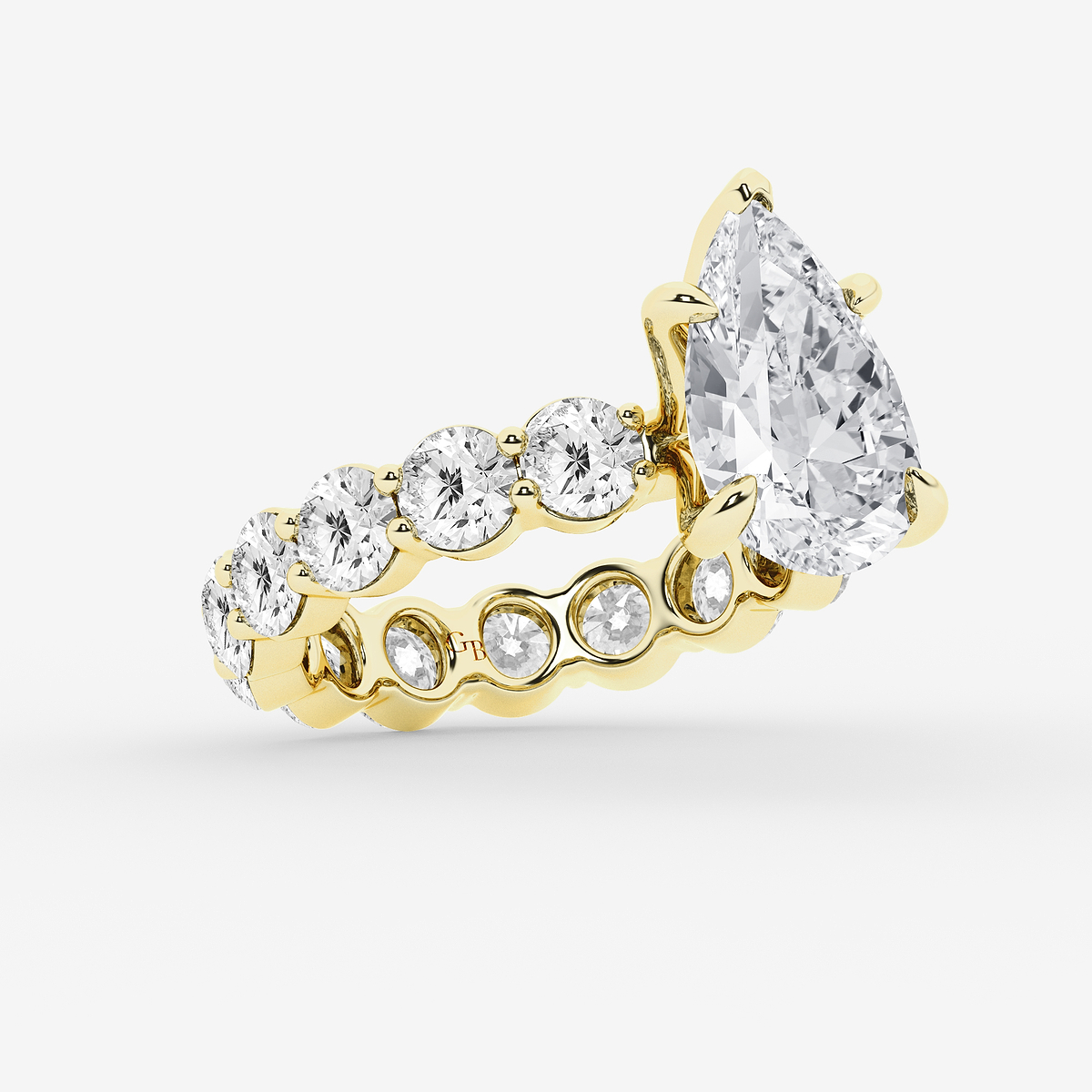 Additional Image 1 for  6 3/4 ctw Pear Lab Grown Diamond Solitaire Eternity Engagement Ring