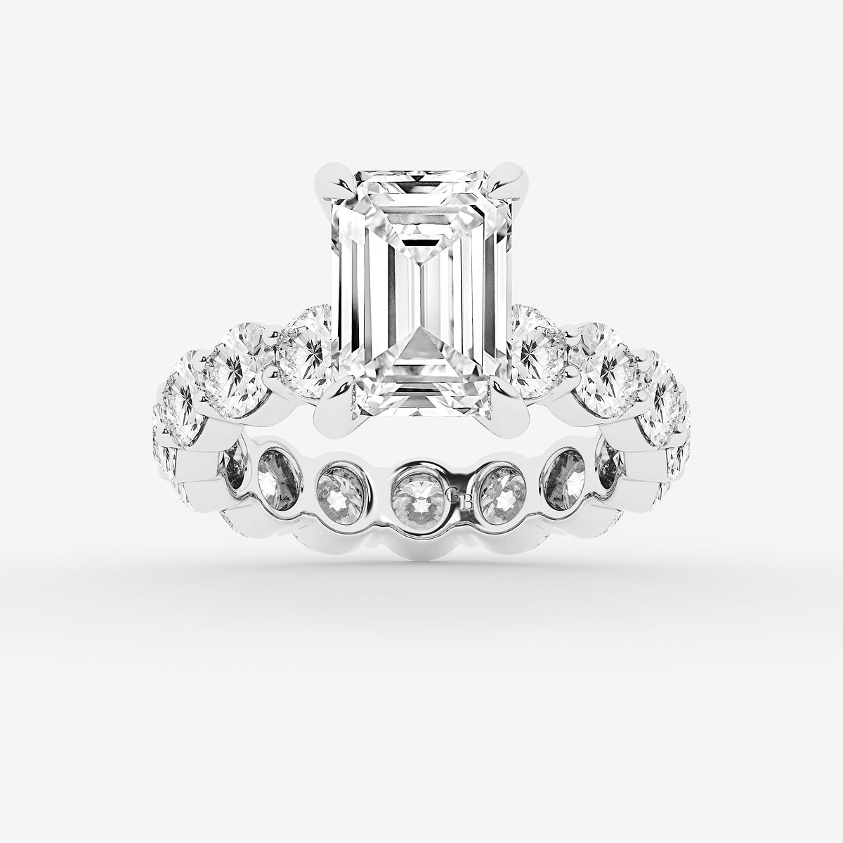 7 3/4 ctw Emerald Lab Grown Diamond Solitaire Eternity Engagement Ring