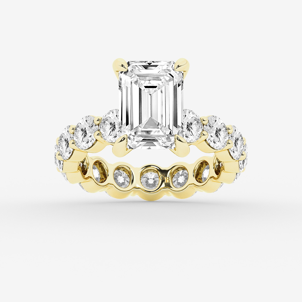 6 3/4 ctw Emerald Lab Grown Diamond Solitaire Eternity Engagement Ring