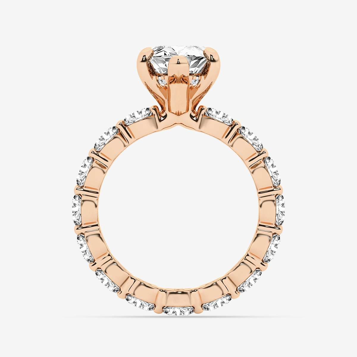 Additional Image 1 for  6 7/8 ctw Marquise Lab Grown Diamond Hidden Halo Eternity Engagement Ring